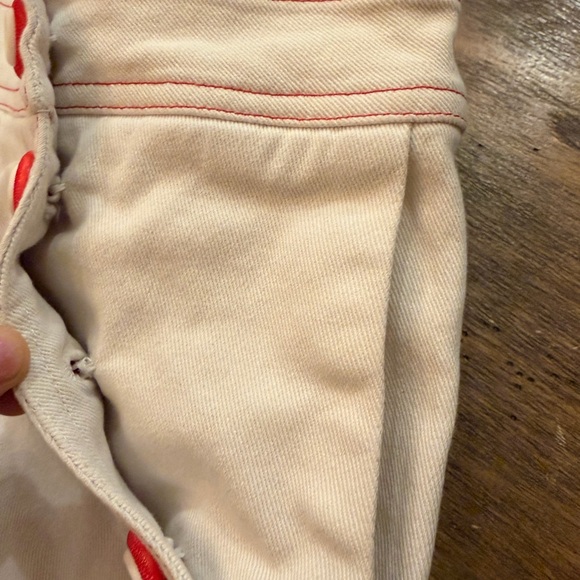 y2k Betsey Johnson Vintage High Waisted Button Shorts White Red Buttons - Picture 3 of 9